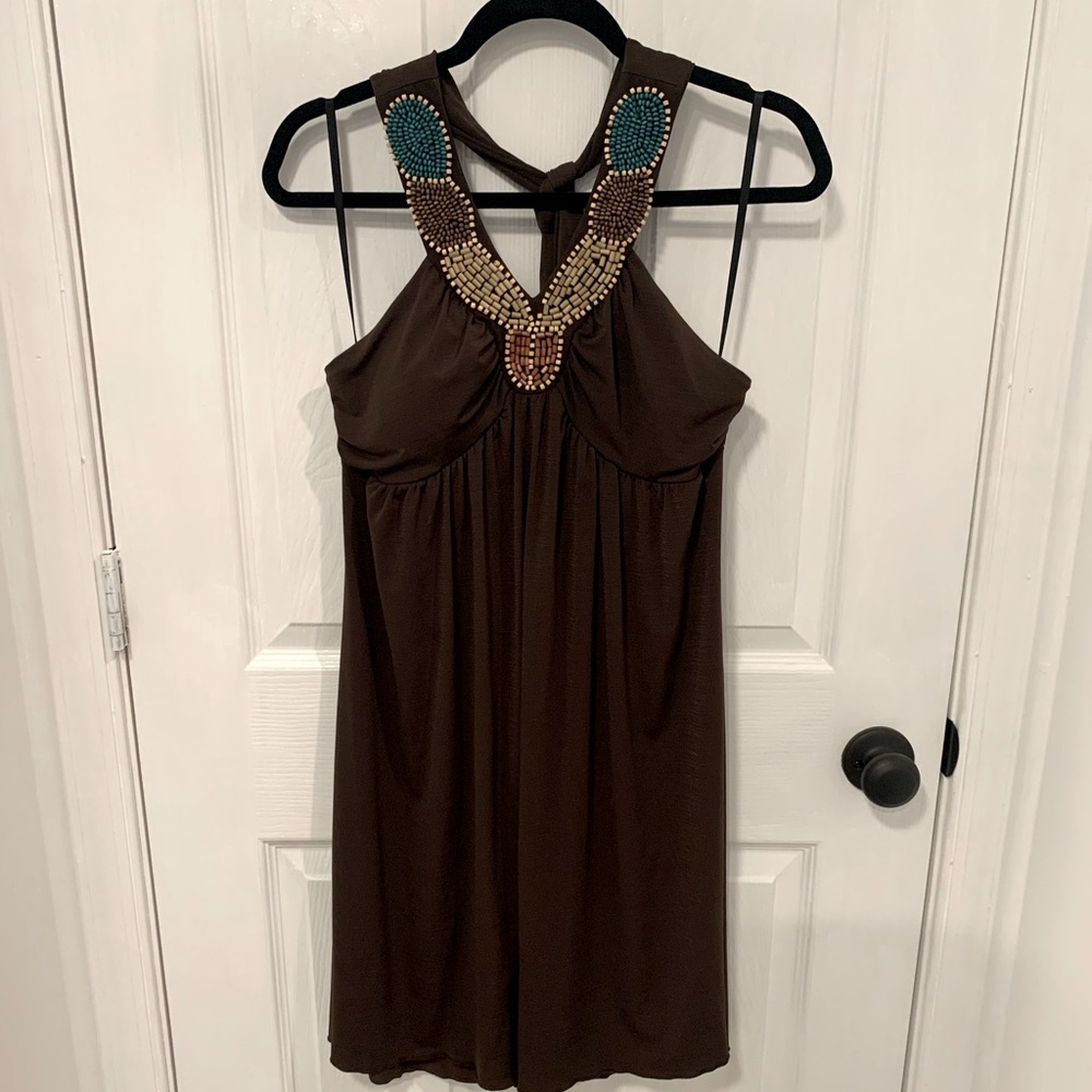 Beaded Halter Neck Dress